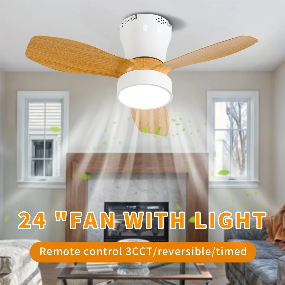 24 Inch Ceiling Fan With Led Light 3CCT Rc Embedded For Bedroom Farmhouse Terrace Kitchen Reversible Dc Silent Motor 110-220V
24 Inch Ceiling Fan With Led Light 3CCT Rc Embedded For Bedroom Farmhouse Terrace Kitchen Reversible Dc Silent Motor 110-220V