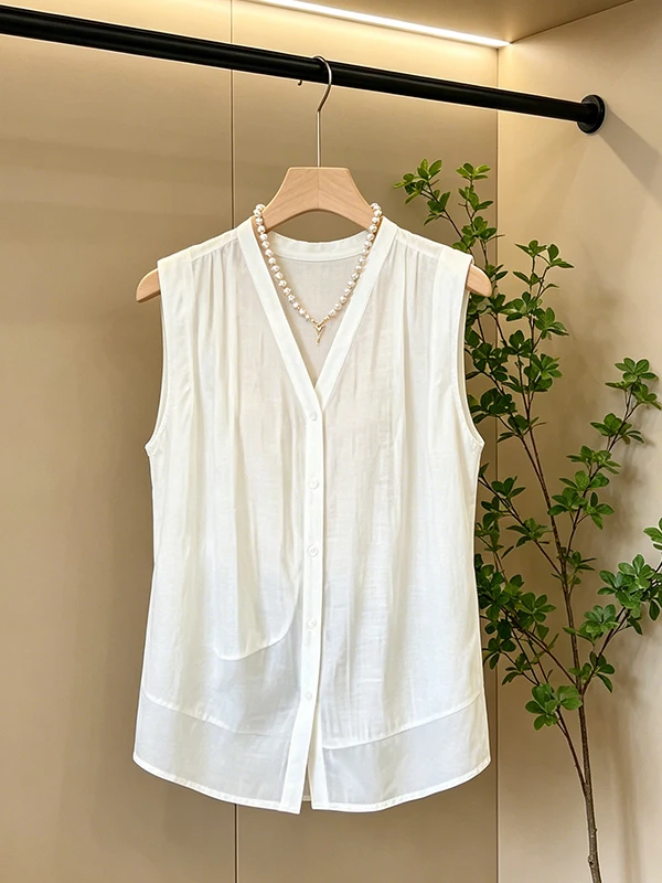 plus Size Comfortable Breathable Slimming Color Sleeveless Women's Shirt Summer New Style Meat Covering Slimming Top
plus Size Comfortable Breathable Slimming Color Sleeveless Women's Shirt Summer New Style Meat Covering Slimming Top