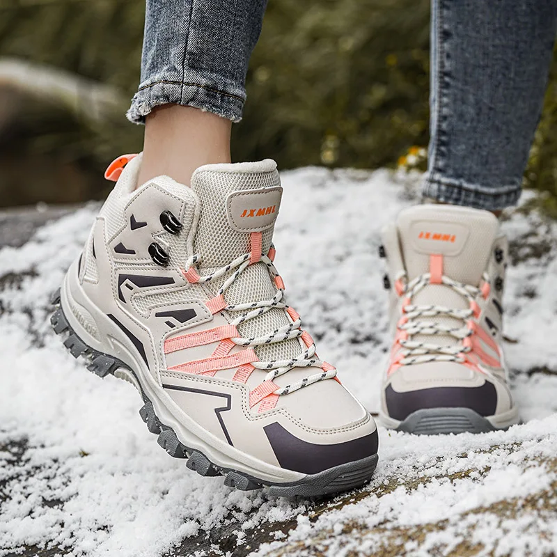 Women's Hiking Shoes Non-slip Lace-up High-top Fleece-lined Trekking Boots Comfortable Warm Outdoor Walking Shoes Snow Boots
Women's Hiking Shoes Non-slip Lace-up High-top Fleece-lined Trekking Boots Comfortable Warm Outdoor Walking Shoes Snow Boots