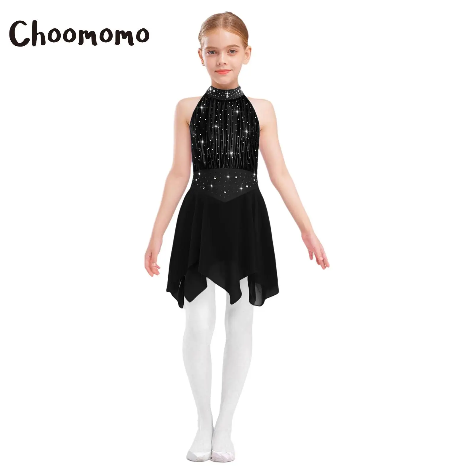 Kids Girls Figure Skating Lyrical Dance Outfit Shiny Rhinestones Sleeveless Metallic Mesh Bodice Irregular Chiffon Hem Dress
Kids Girls Figure Skating Lyrical Dance Outfit Shiny Rhinestones Sleeveless Metallic Mesh Bodice Irregular Chiffon Hem Dress