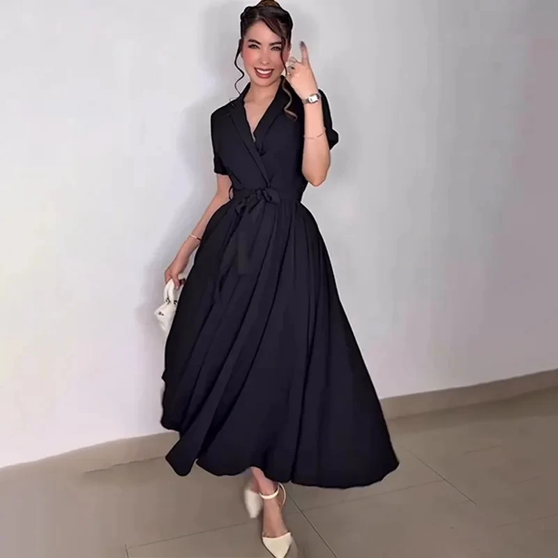 2026 Summer New Pure Color Long Sleeve Polo Collar Tie Belt Pocket Fashion Casual Comfortable Dress Women
2026 Summer New Pure Color Long Sleeve Polo Collar Tie Belt Pocket Fashion Casual Comfortable Dress Women