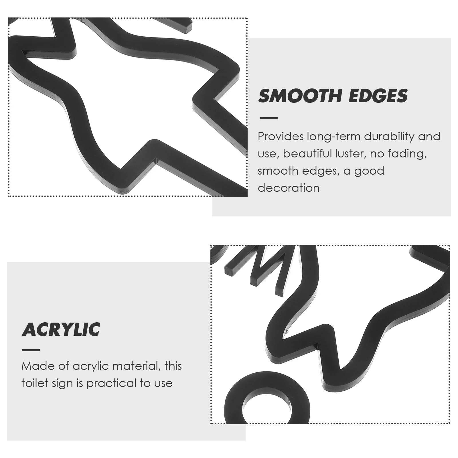 Bathroom Signs Acrylic Toilet Identification Plate Washroom Restroom Markers Man Woman Door Decor Non Fading Smooth Edges
Bathroom Signs Acrylic Toilet Identification Plate Washroom Restroom Markers Man Woman Door Decor Non Fading Smooth Edges