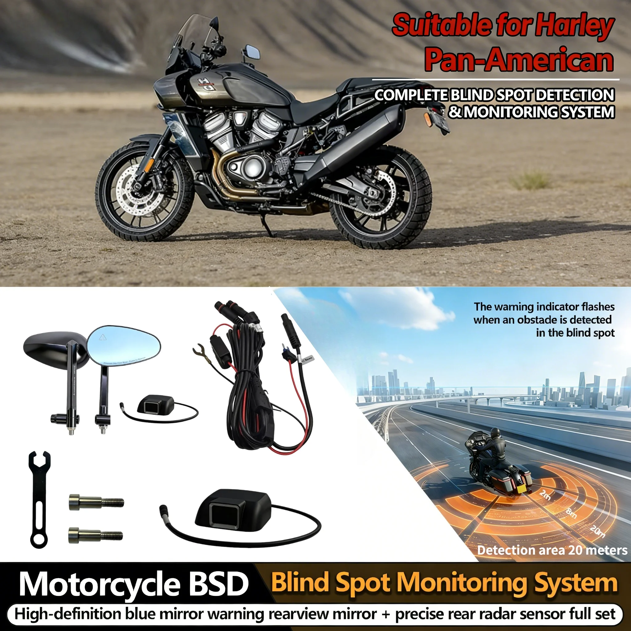 For Harley Pan America Blind Spot Monitoring Lane Change Alarm Motorcycle Electronics Accessories High-Def Radar Rearview Mirror
For Harley Pan America Blind Spot Monitoring Lane Change Alarm Motorcycle Electronics Accessories High-Def Radar Rearview Mirror