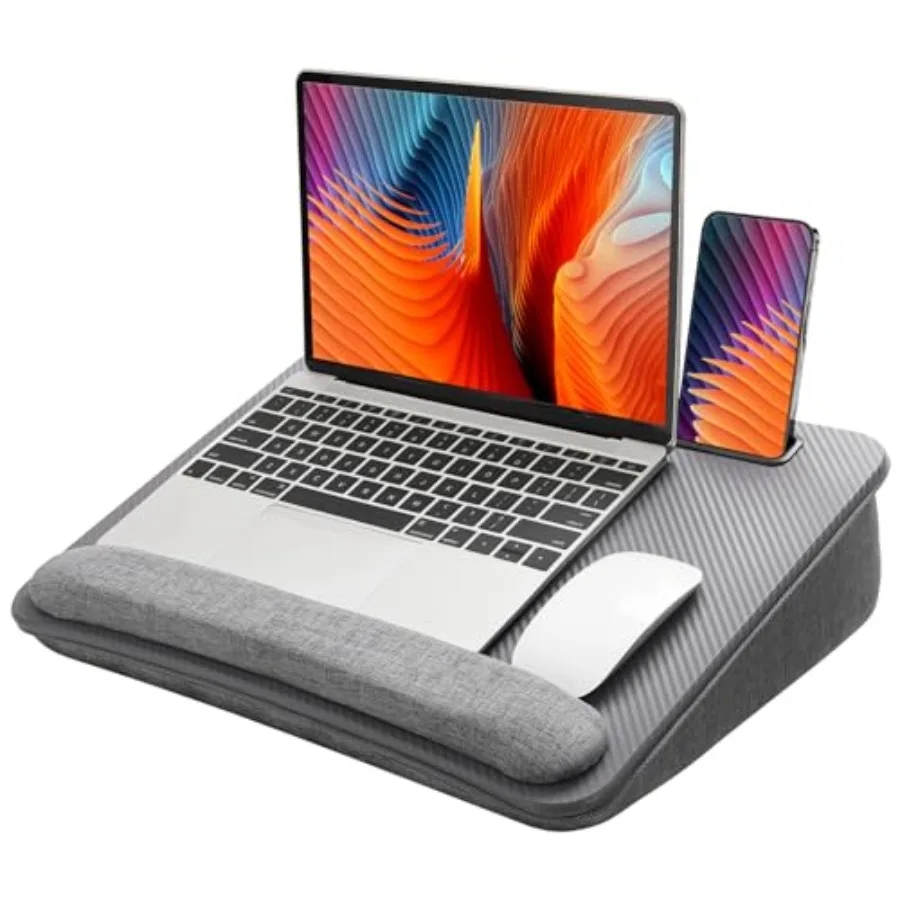 Laptop Lap Desk - Portable Lap Desk with Pillow Cushion, Fits up to 15.6 inch Laptop, with Anti-Slip Strip and Storage Function
Laptop Lap Desk - Portable Lap Desk with Pillow Cushion, Fits up to 15.6 inch Laptop, with Anti-Slip Strip and Storage Function