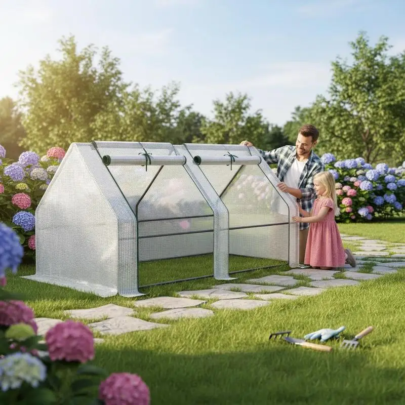 Mini Small Greenhouse with Steel Frame & PE Cover & Zipped Window Poly tunnel Steeple for Plants Vegetables, 180 x 90 x 90 cm, White
Mini Small Greenhouse with Steel Frame & PE Cover & Zipped Window Poly tunnel Steeple for Plants Vegetables, 180 x 90 x 90 cm, White