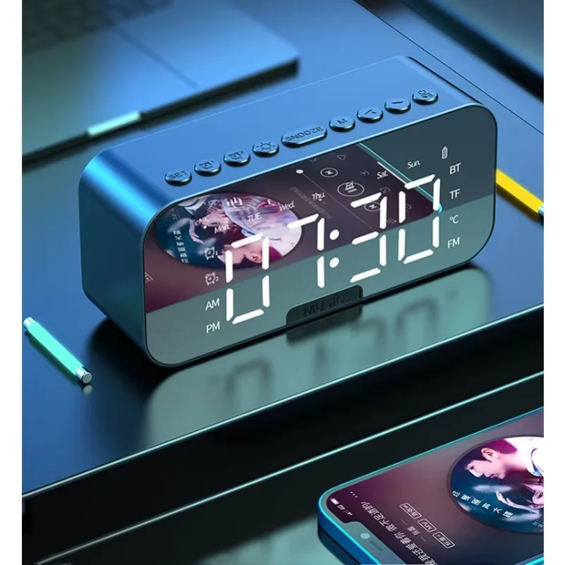 Led Digital Alarm Clock With Large Mirror Screen Office Bedside Table Clocks Bluetooth Speaker FM Radio Speaker Home Decor
Led Digital Alarm Clock With Large Mirror Screen Office Bedside Table Clocks Bluetooth Speaker FM Radio Speaker Home Decor