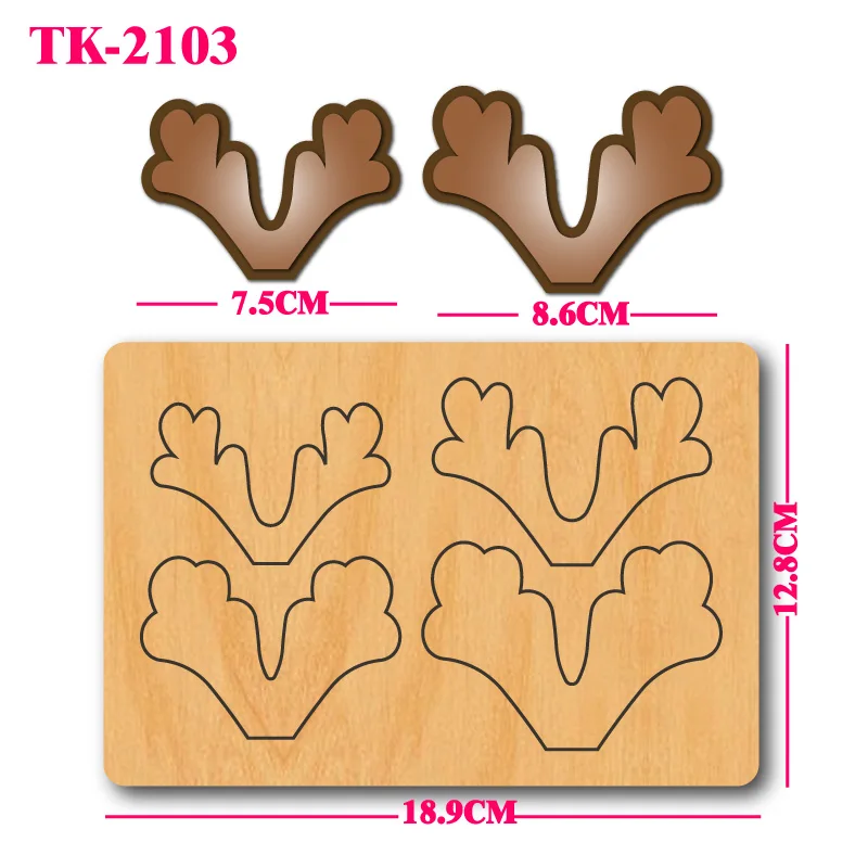 Deer horn shaped wooden cutting mold, DIY scrapbook, handmade leather craft die-cutting mold
Deer horn shaped wooden cutting mold, DIY scrapbook, handmade leather craft die-cutting mold