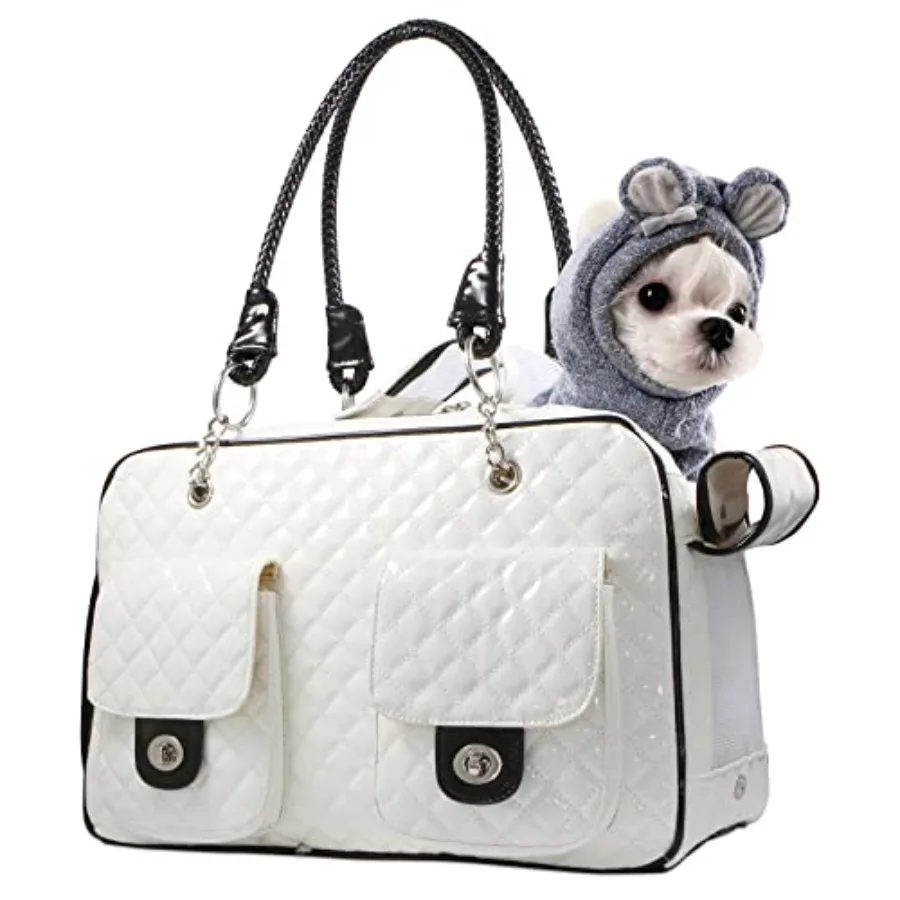 Soft-Sided Pet Travel Carrier Airline Approved for Pet Small Dog and Cat Collapsible White Shiny Patent Leather
Soft-Sided Pet Travel Carrier Airline Approved for Pet Small Dog and Cat Collapsible White Shiny Patent Leather