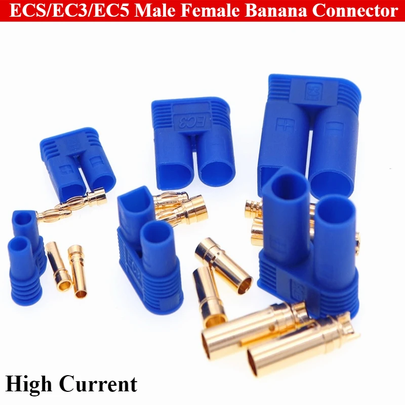 2Pc EC2/EC3/EC5 Model Airplane Banana Plug High Current Male Female Power Socket Battery Connector For RC ESC LIPO Battery Motor
2Pc EC2/EC3/EC5 Model Airplane Banana Plug High Current Male Female Power Socket Battery Connector For RC ESC LIPO Battery Motor