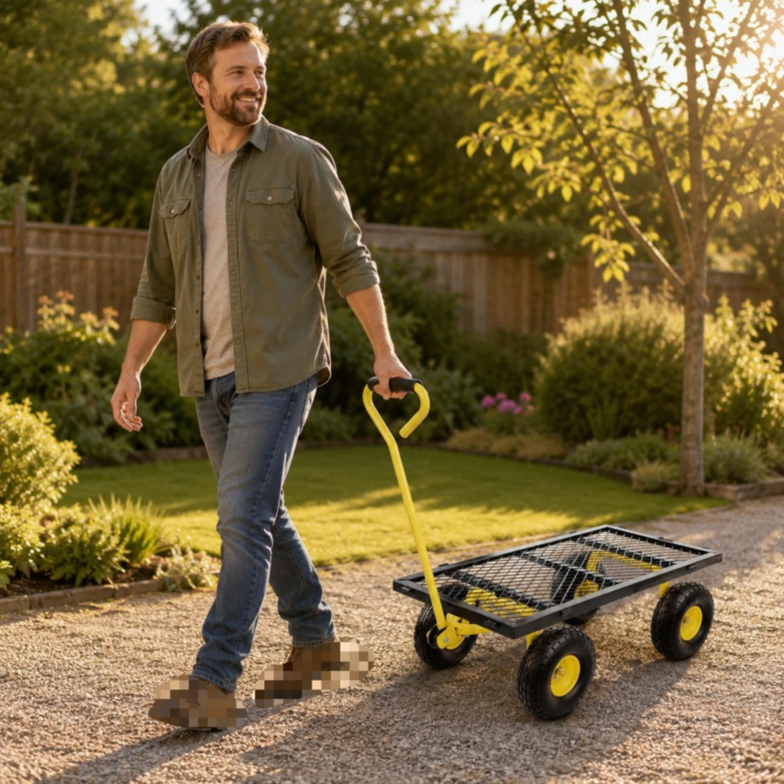 Foldable Garden Trolley Steel Frame Mesh Garden Wagon Collapsible Wagon Trolley Padded Grip Outdoor Hauler Black and Yellow
Foldable Garden Trolley Steel Frame Mesh Garden Wagon Collapsible Wagon Trolley Padded Grip Outdoor Hauler Black and Yellow