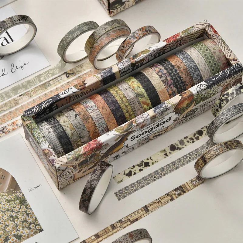 20PCS/set Retro Aesthetic washi Tapes Vintage Flowers Plant Masking Tape kawaii Cute Sticker DIY Planner Decoration Scrapbooking
20PCS/set Retro Aesthetic washi Tapes Vintage Flowers Plant Masking Tape kawaii Cute Sticker DIY Planner Decoration Scrapbooking