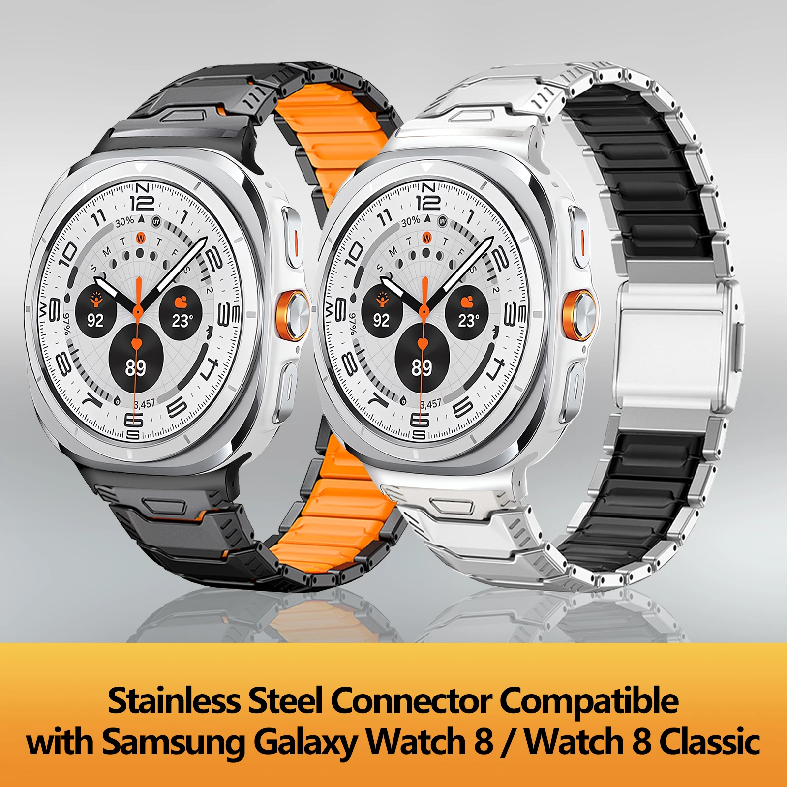 Titanium Rubber Magnetic Watch Band For Samsung Galaxy Watch Ultra 2025 Watch8 Classic 46mm Strap with Stainless Steel Connector
Titanium Rubber Magnetic Watch Band For Samsung Galaxy Watch Ultra 2025 Watch8 Classic 46mm Strap with Stainless Steel Connector
