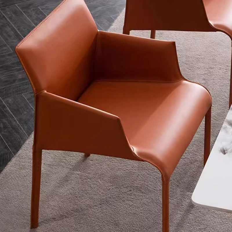 Dining chair Home armrest Saddle leather negotiation chair Carbon steel dining chair
Dining chair Home armrest Saddle leather negotiation chair Carbon steel dining chair