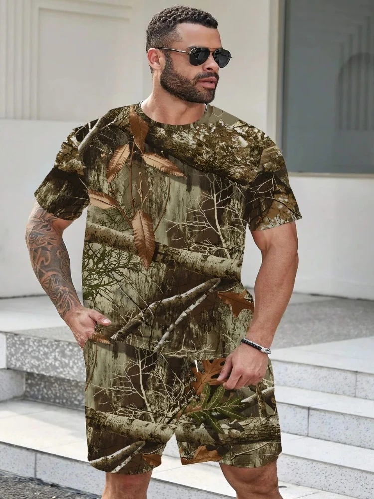 Outdoor T-shirt Hip Hop Casual Fashion Men's Set 2025 Summer New Men's Set 3D Printed Camouflage Hunting 3d Printed T-shirt
Outdoor T-shirt Hip Hop Casual Fashion Men's Set 2025 Summer New Men's Set 3D Printed Camouflage Hunting 3d Printed T-shirt