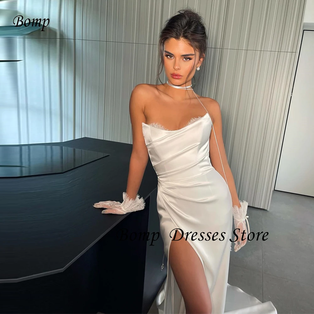 XPAY Sexy V Neck Mermaid Wedding Dresses High Side Split Silk Satin Sweep Train Bridal Gowns Formal Party Dress Customized 
XPAY Sexy V Neck Mermaid Wedding Dresses High Side Split Silk Satin Sweep Train Bridal Gowns Formal Party Dress Customized