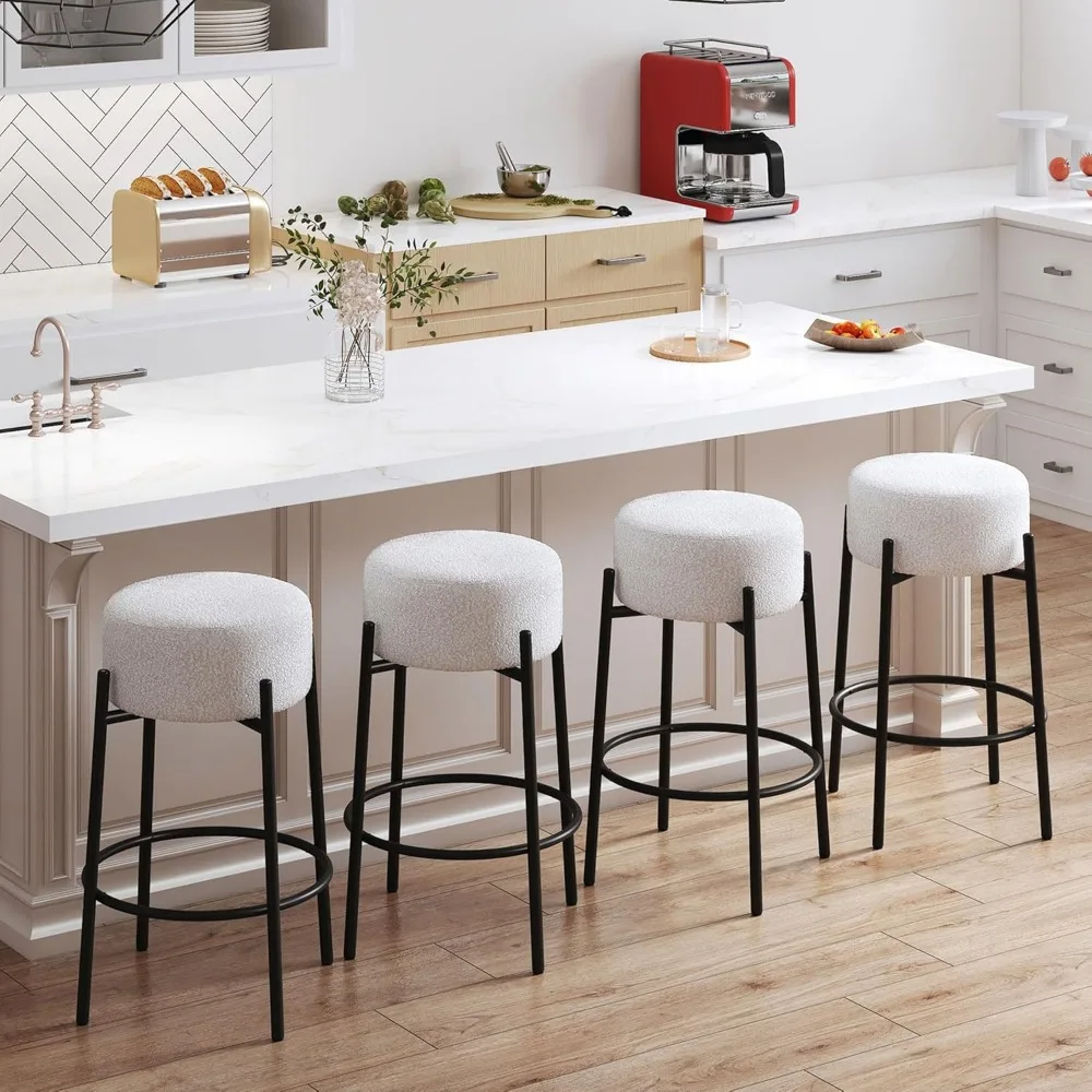 Swivel Bar Stools Counter Height, Modern Backless Stools for Kitchen Counter, Boucle Fabric Island Chairs with 6.7'' Thick Cush
Swivel Bar Stools Counter Height, Modern Backless Stools for Kitchen Counter, Boucle Fabric Island Chairs with 6.7'' Thick Cush