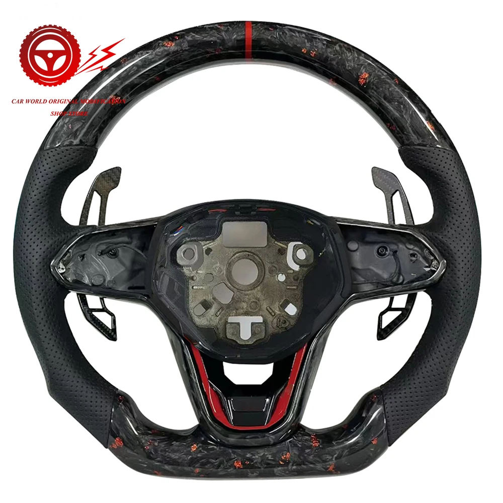 Red Foil Forged Carbon Fiber Steering Wheel for Vw Golf 8 MK8 Steering Wheel Assembly, With Hands-Free Heating Function
Red Foil Forged Carbon Fiber Steering Wheel for Vw Golf 8 MK8 Steering Wheel Assembly, With Hands-Free Heating Function