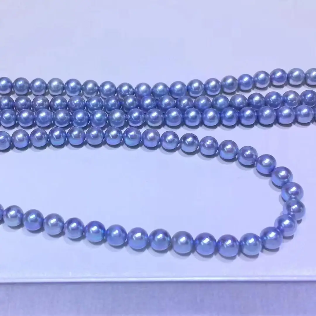 Solid 925 Sterling Silver 6-6.5mm Round Rose Blue Genuine Pearls Necklaces for Women Holidays Presents
Solid 925 Sterling Silver 6-6.5mm Round Rose Blue Genuine Pearls Necklaces for Women Holidays Presents