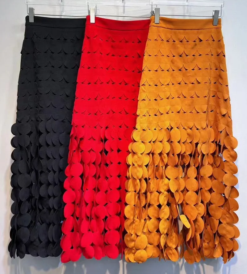 2024 Autumn Fashion Long Skirt High Quality Women Tassel Flower Deco Elegant Party Red Orange Black Skirt Lady Sexy Club Wear
2024 Autumn Fashion Long Skirt High Quality Women Tassel Flower Deco Elegant Party Red Orange Black Skirt Lady Sexy Club Wear