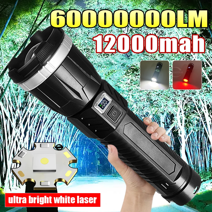 Most Poweful LED Flashlight 6000000LM Strong Light Torch Rechargeable Lamp High Power Long Shot 4km Tactical Flashlights Camping
Most Poweful LED Flashlight 6000000LM Strong Light Torch Rechargeable Lamp High Power Long Shot 4km Tactical Flashlights Camping