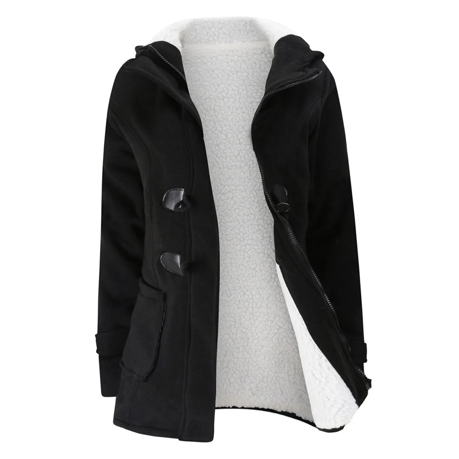 Pullover Jacket Fleece Women's Jackets Lightweight Womens Fashion Coats Horn Button Fleece Thicken Sweatshirt with Pockets Women
Pullover Jacket Fleece Women's Jackets Lightweight Womens Fashion Coats Horn Button Fleece Thicken Sweatshirt with Pockets Women