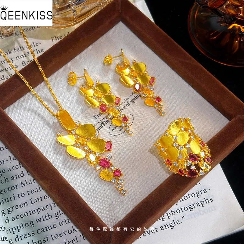 QEENKISS 24KT Gold Luxury Necklace+Earrings+Ring For Women Wedding Party Birthday Christmas Bride Mother Girl Lady Gift JS5108
QEENKISS 24KT Gold Luxury Necklace+Earrings+Ring For Women Wedding Party Birthday Christmas Bride Mother Girl Lady Gift JS5108