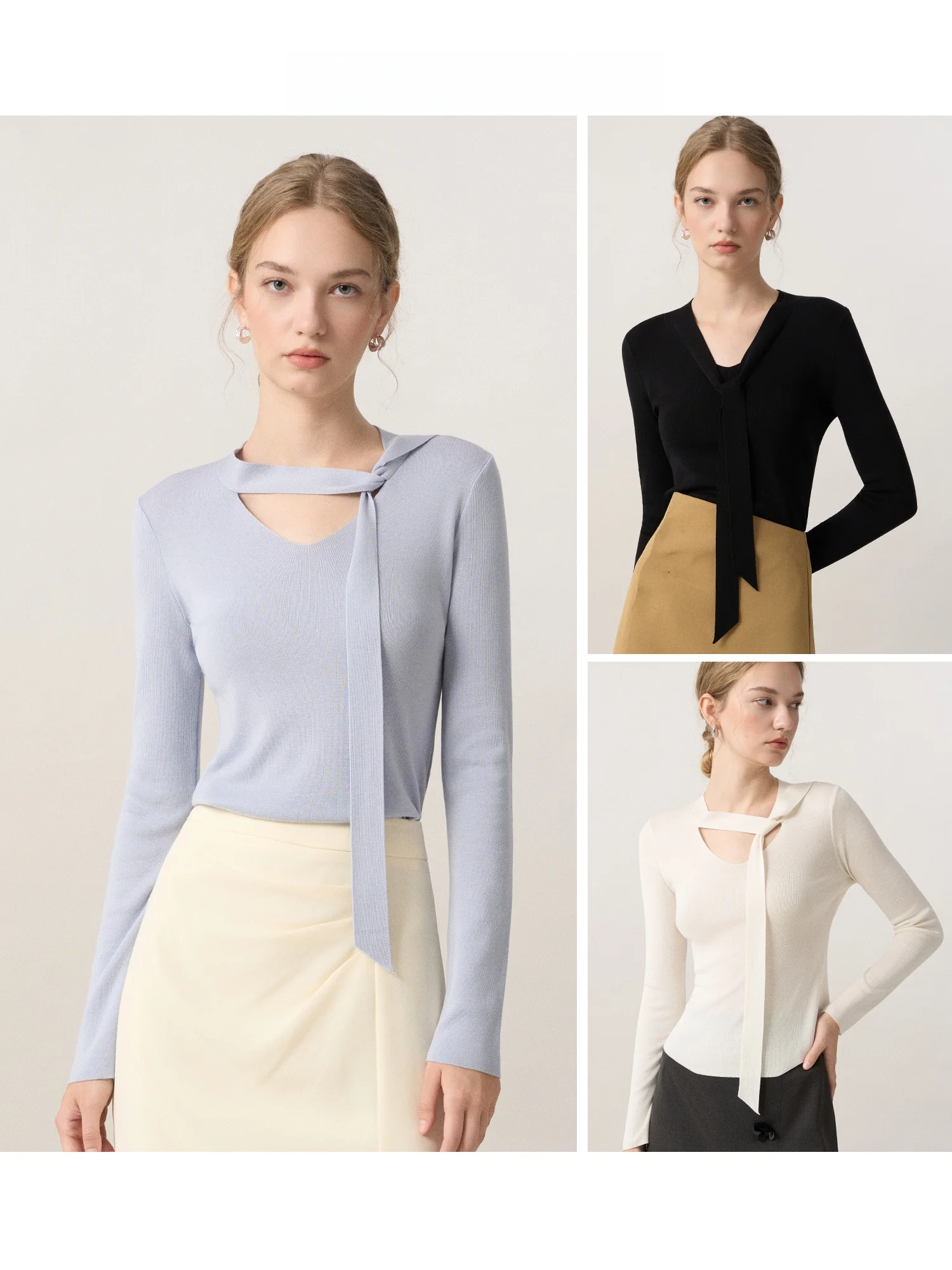 Ruiqia up Long Sve Silk Scarf Wool Blend V-Ne Pullover Slimming Base irt Knot Design Casual Sle Knitted Top
Ruiqia up Long Sve Silk Scarf Wool Blend V-Ne Pullover Slimming Base irt Knot Design Casual Sle Knitted Top