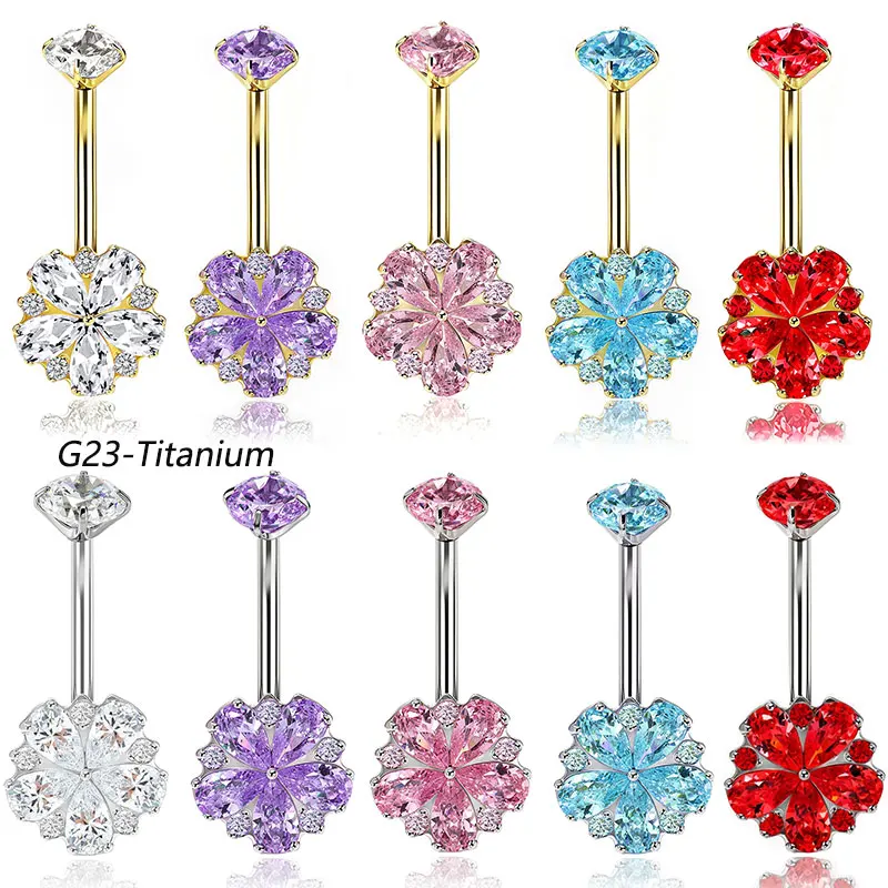 10pcs/lot G23 Titanium belly ring body piercing jewelry 14G flower sparkling CZ For unisex in rave festival body piercing
10pcs/lot G23 Titanium belly ring body piercing jewelry 14G flower sparkling CZ For unisex in rave festival body piercing