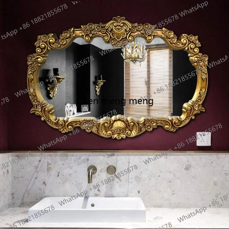 European American retro carved luxury bathroom mirror wall-mounted decorative mirror double basin bathroom mirror
European American retro carved luxury bathroom mirror wall-mounted decorative mirror double basin bathroom mirror