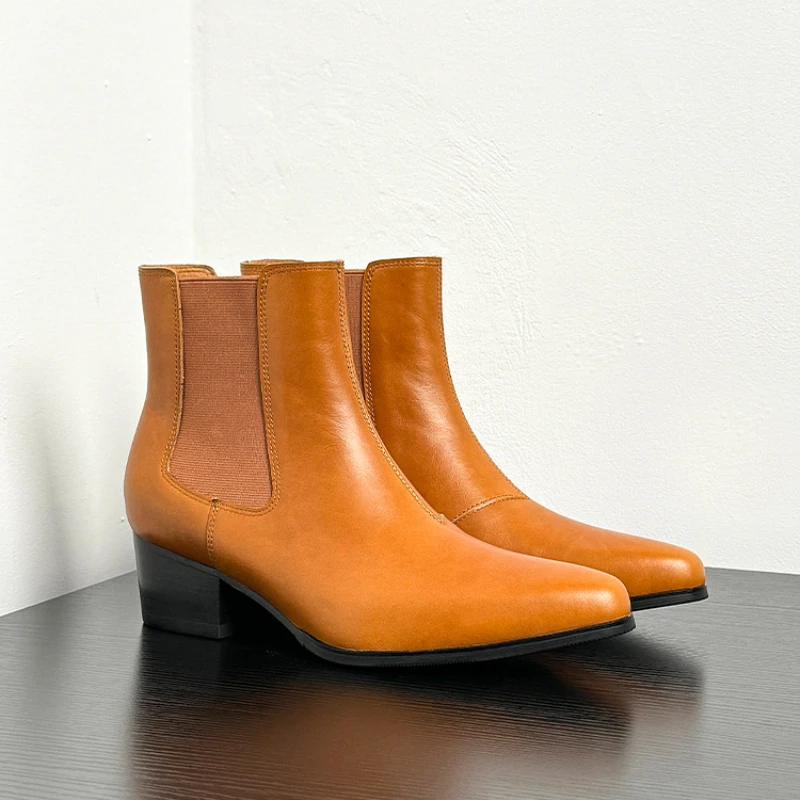 Luxury Mens Genuine Leather Warm Boots with Heels Handmade Quality 2024 Winter Elegant Brown Slip on 5cm Height Social Shoes Man
Luxury Mens Genuine Leather Warm Boots with Heels Handmade Quality 2024 Winter Elegant Brown Slip on 5cm Height Social Shoes Man