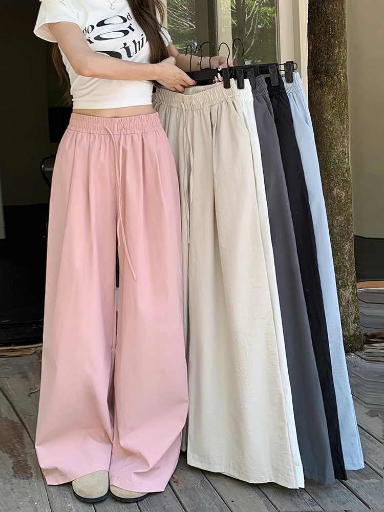 Kumikumi Women's Casual Trousers High Waist Wide Leg Pants Drawstring Loose Fit Color Summer Fashion Ladies' Pants
Kumikumi Women's Casual Trousers High Waist Wide Leg Pants Drawstring Loose Fit Color Summer Fashion Ladies' Pants