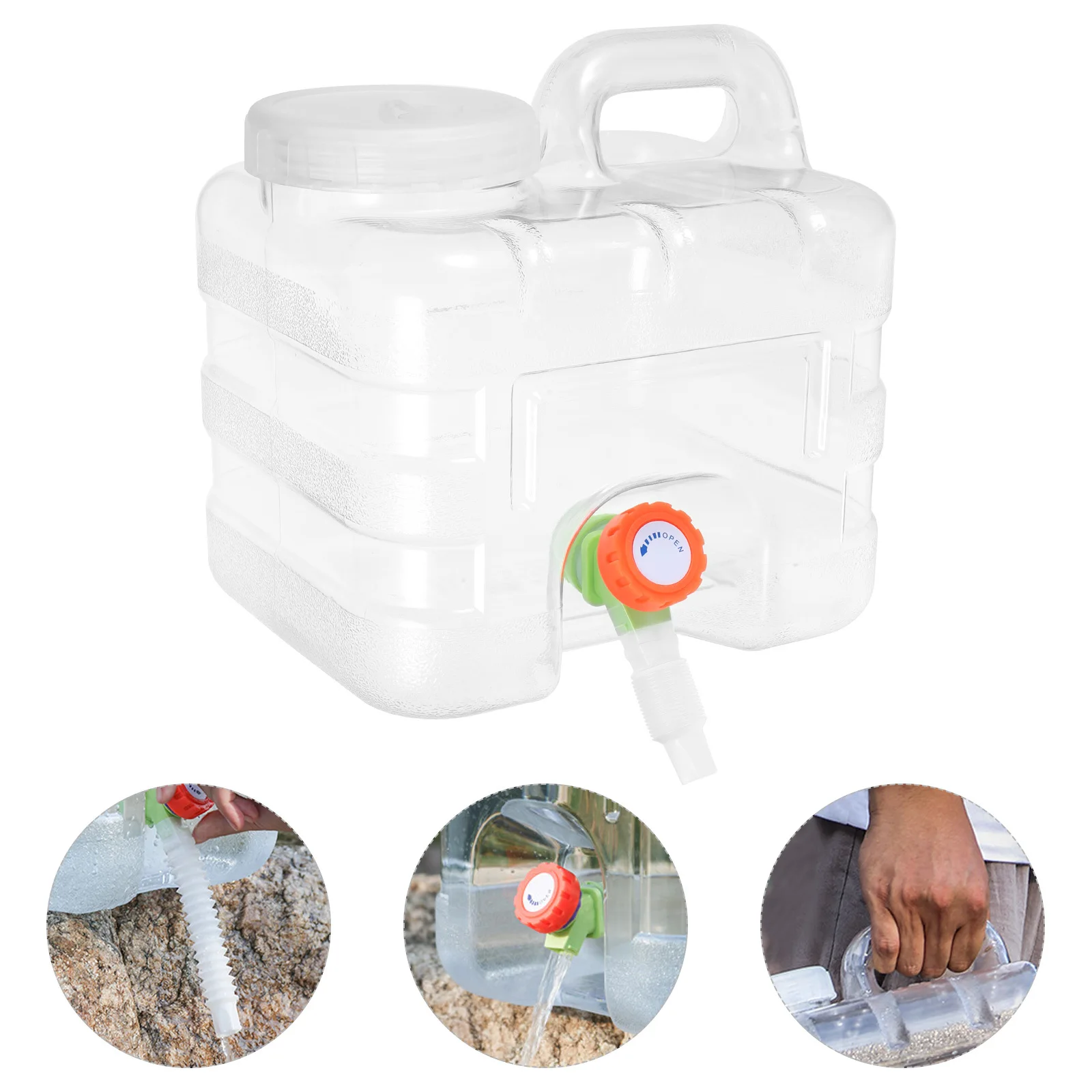 1 Set Of Large Capacity Transparent Container Portable Camping Water Bucket With Tap Outdoor Travel Beach Bbq Water Storage Jug 
1 Set Of Large Capacity Transparent Container Portable Camping Water Bucket With Tap Outdoor Travel Beach Bbq Water Storage Jug