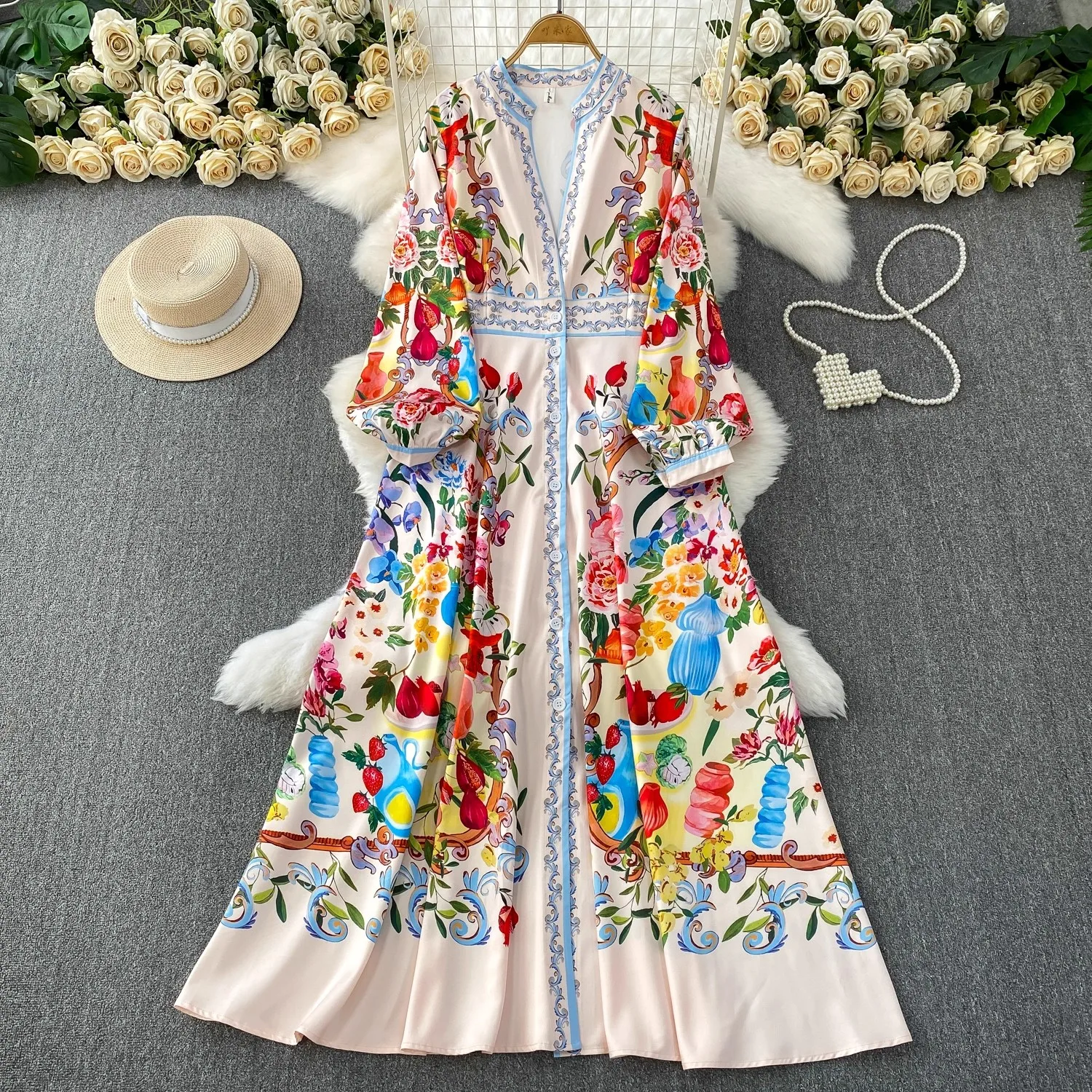 Gorgeous Floral Maxi Dress Women Summer Holiday Long Dresses Shirt 2025 Spring Lantern Sleeve Single Breasted Party Vestidos
Gorgeous Floral Maxi Dress Women Summer Holiday Long Dresses Shirt 2025 Spring Lantern Sleeve Single Breasted Party Vestidos