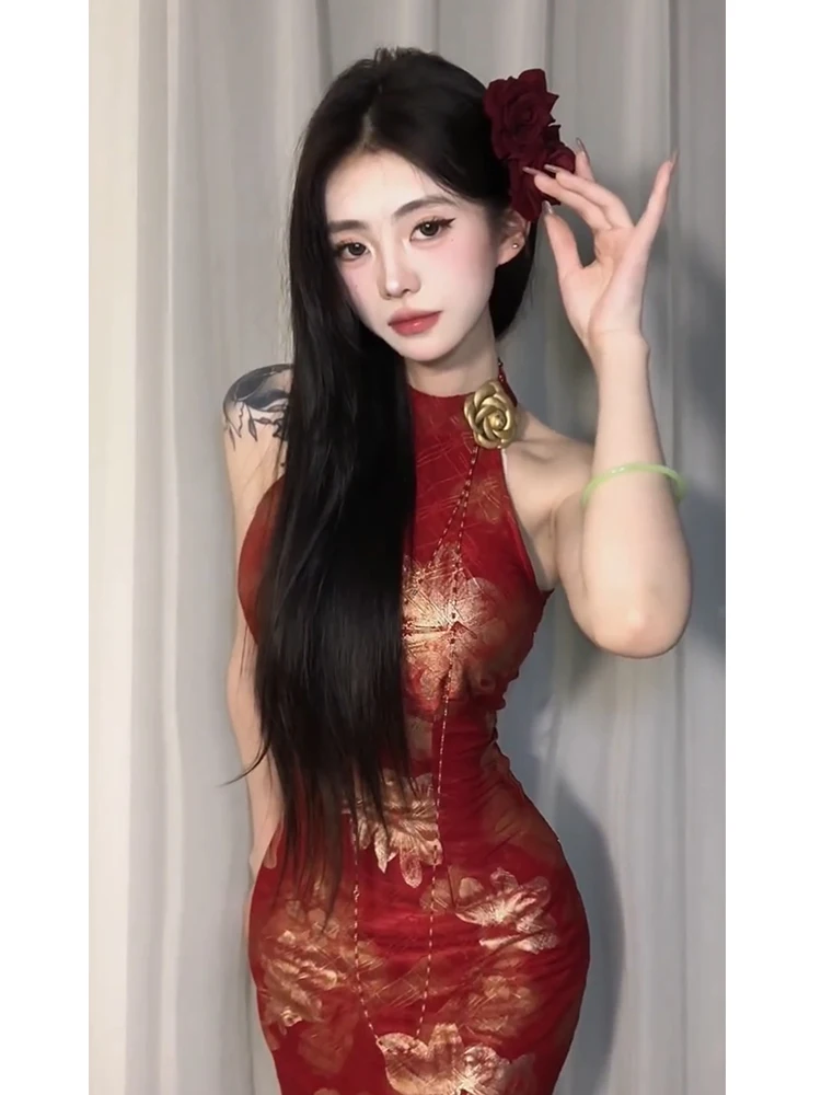 Red Chinese Style Maxi Dress Slim Fit Wrap around Long Skirt for plus Size Women Summer Sexy Split High Waist A-Line Dress
Red Chinese Style Maxi Dress Slim Fit Wrap around Long Skirt for plus Size Women Summer Sexy Split High Waist A-Line Dress