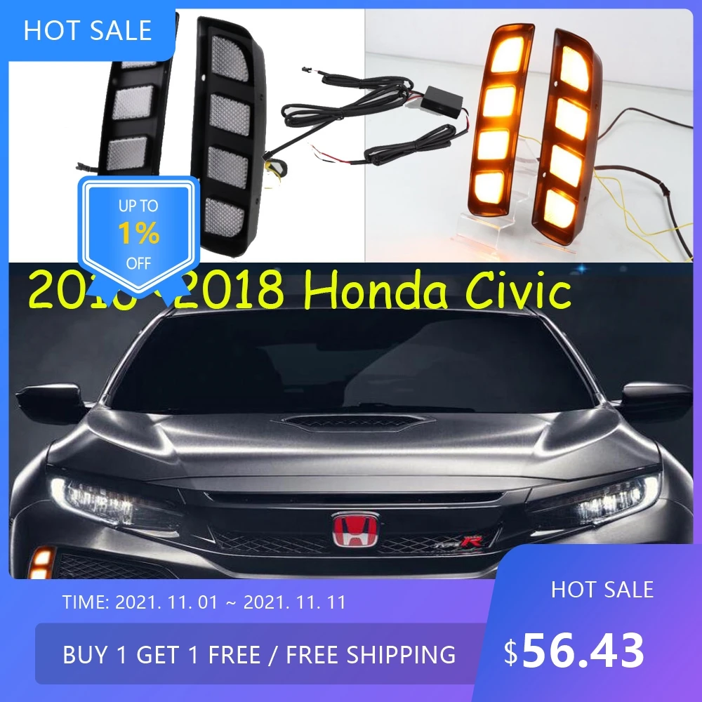 Автомобильный бампер фары для дневного света Type R-Civic 2016 ~ 2018y автоаксессуары светодиодные фары Honda-Civic противотуманные фары
Автомобильный бампер фары для дневного света Type R-Civic 2016 ~ 2018y автоаксессуары светодиодные фары Honda-Civic противотуманные фары
