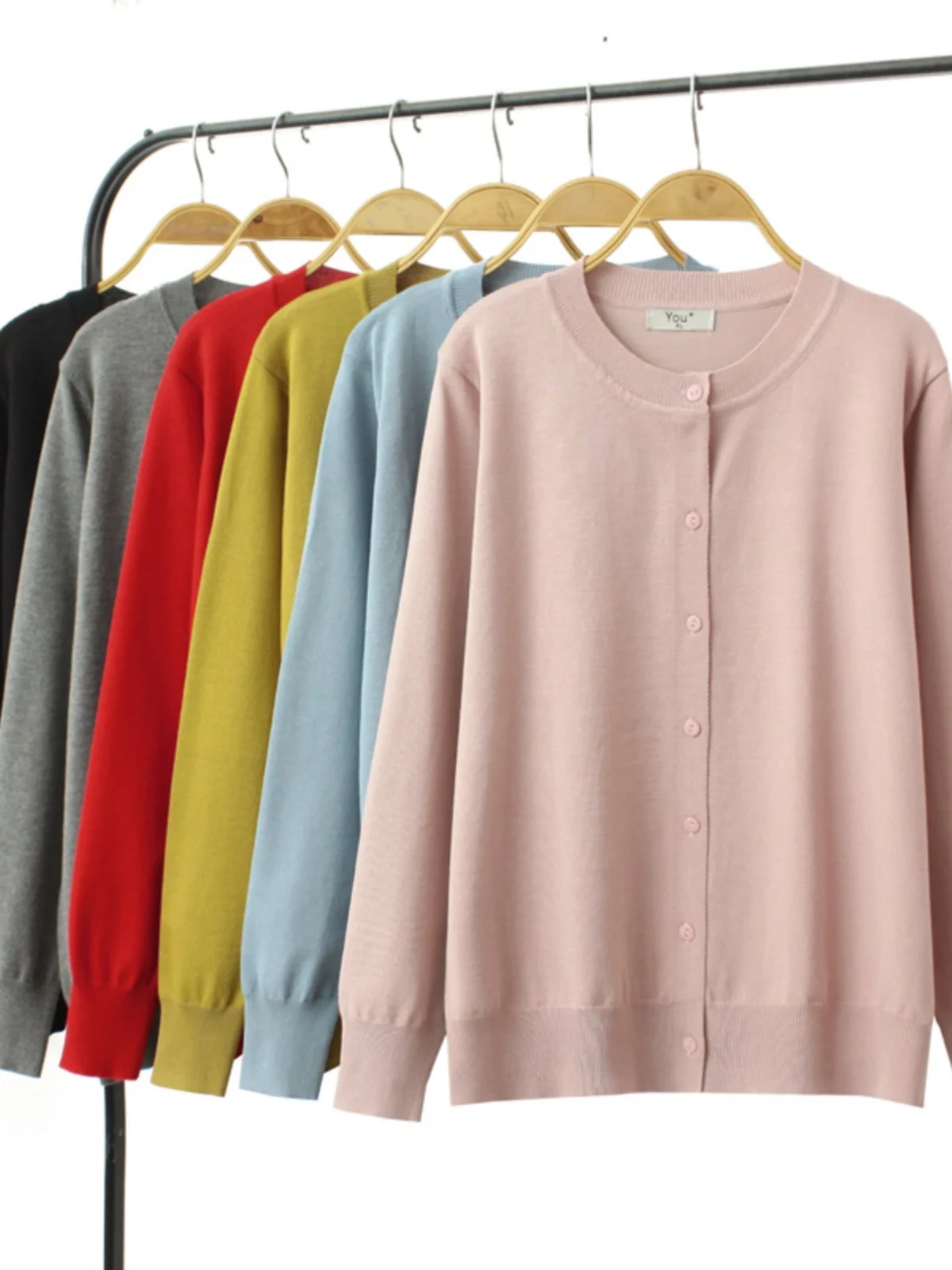 Women's Knitted Cardigan Thin Long Sleeve round Neck Pure Color Loose Fit Autumn Outerwear Fashionable Slimming Top
Women's Knitted Cardigan Thin Long Sleeve round Neck Pure Color Loose Fit Autumn Outerwear Fashionable Slimming Top