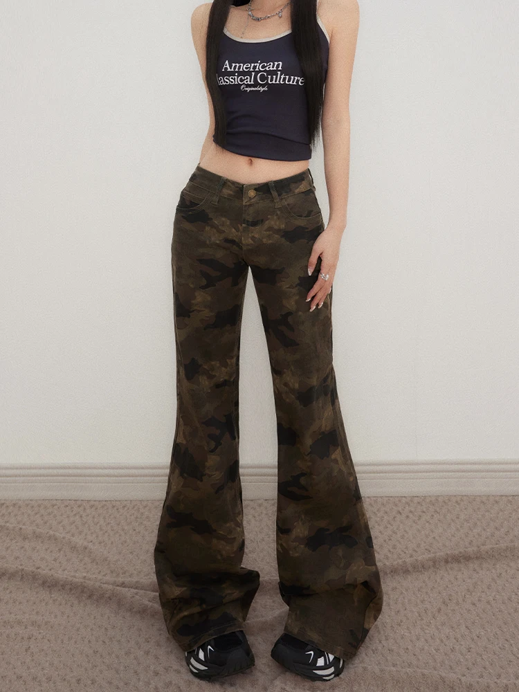 Low Waist Slim Fit Bell Bottoms American Style Hot Girl Camouflage Denim Jeans Thin Retro Summer Fashion Ladies' Jeans
Low Waist Slim Fit Bell Bottoms American Style Hot Girl Camouflage Denim Jeans Thin Retro Summer Fashion Ladies' Jeans
