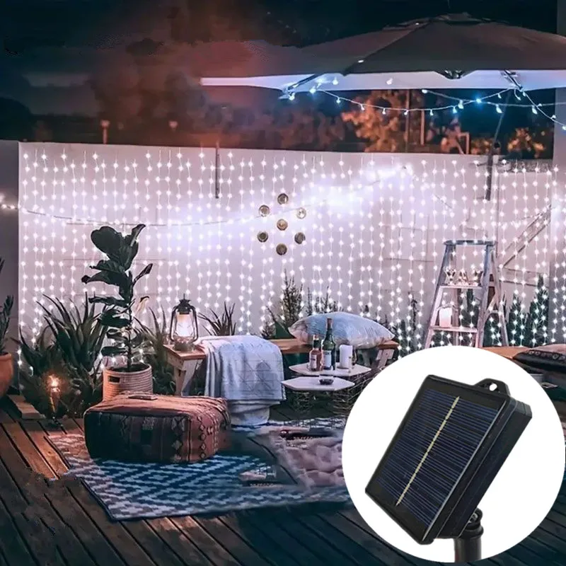 3/6M Solar Curtain Lights LED Christmas Fairy Lights Outdoor Yard Decoration Wedding Party Garland Garden Decor Lighting String
3/6M Solar Curtain Lights LED Christmas Fairy Lights Outdoor Yard Decoration Wedding Party Garland Garden Decor Lighting String