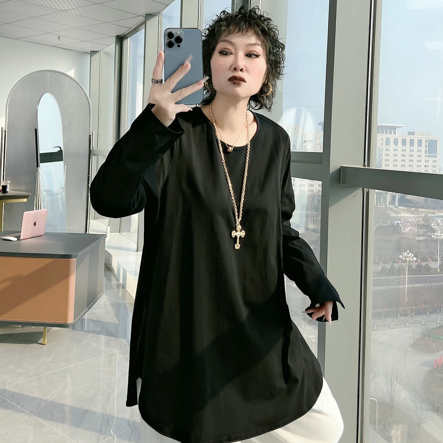 plus Size 300 Pounds Fat MM Harajuku Style Women's Long Sleeve T-Shirt Autumn Season Versatile Mid-Length Inner Wear Top Trendy
plus Size 300 Pounds Fat MM Harajuku Style Women's Long Sleeve T-Shirt Autumn Season Versatile Mid-Length Inner Wear Top Trendy