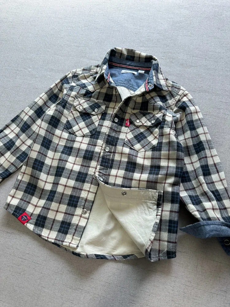 Breathable Cotton Pure Cotton Double Layer 110-170 Boys Cotton Long Sleeve Shirt Casual Plaid Cotton Light Coat
Breathable Cotton Pure Cotton Double Layer 110-170 Boys Cotton Long Sleeve Shirt Casual Plaid Cotton Light Coat