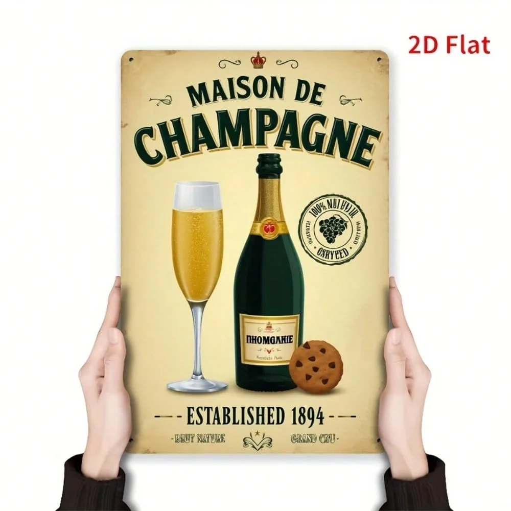 Vintage Metal Wall Sign Rustic Home Decor 7.8x11.8 Inch Handmade Champagne Bar Kitchen Iron Art
Vintage Metal Wall Sign Rustic Home Decor 7.8x11.8 Inch Handmade Champagne Bar Kitchen Iron Art