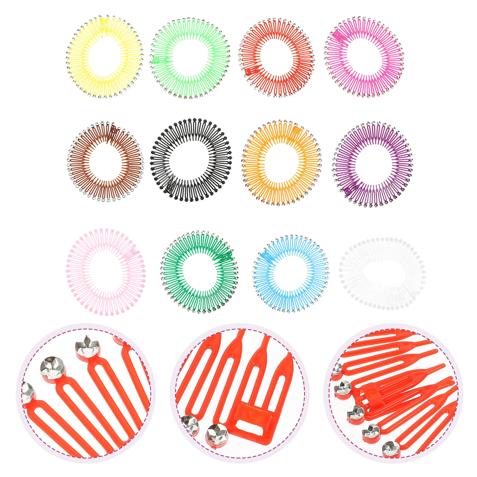 12 Pcs Spring Comb Headband Bands Hair Wrap Hairband Holder Circle Stretch Full Circular Tooth Combs Bracket
12 Pcs Spring Comb Headband Bands Hair Wrap Hairband Holder Circle Stretch Full Circular Tooth Combs Bracket