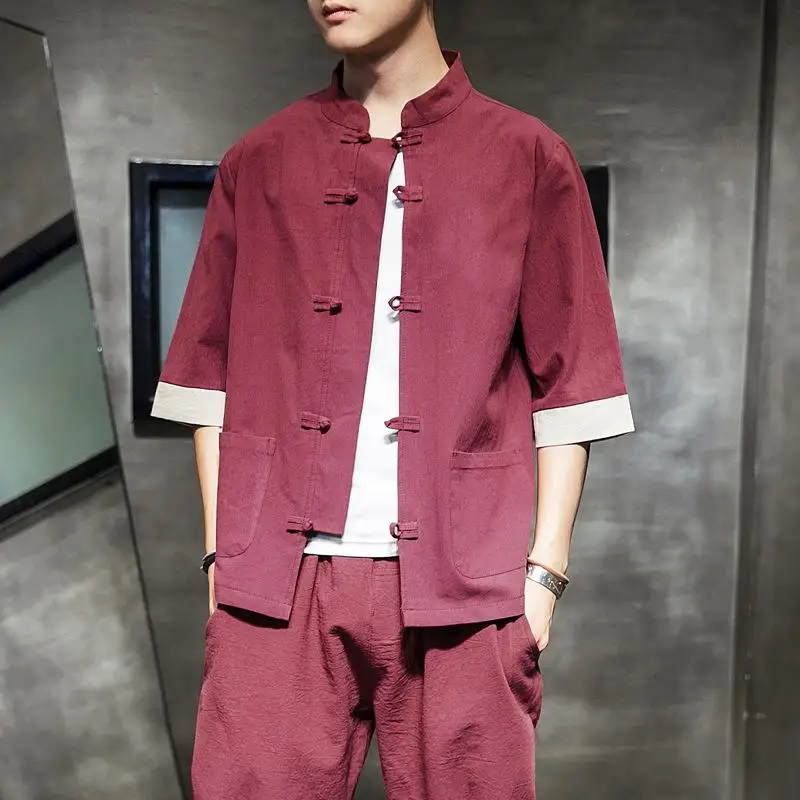 Men's Tang Style Hanfu Cotton Linen Cardigan Pocket Detail Iron Free Durable Casual Loose Fit Full Sleeve Color
Men's Tang Style Hanfu Cotton Linen Cardigan Pocket Detail Iron Free Durable Casual Loose Fit Full Sleeve Color