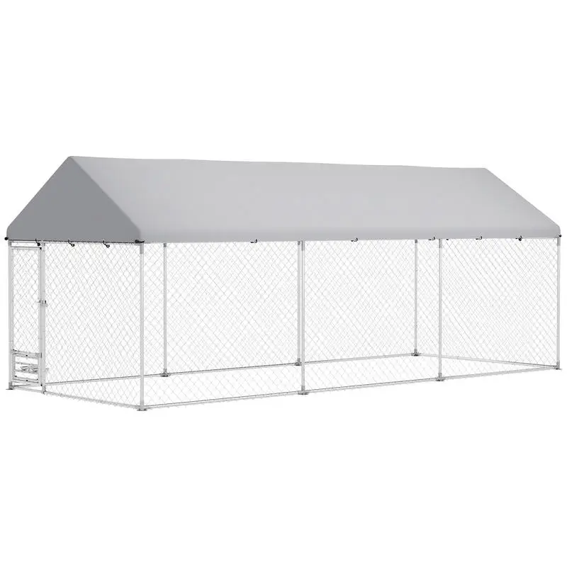 PawHut Outdoor Dog Kennel w/ Adjustable & Rotatable Bowl Rack, Waterproof UV-Resistant Cover, Secure Lock, 19.7' x 7.5' x 7.5'
PawHut Outdoor Dog Kennel w/ Adjustable & Rotatable Bowl Rack, Waterproof UV-Resistant Cover, Secure Lock, 19.7' x 7.5' x 7.5'
