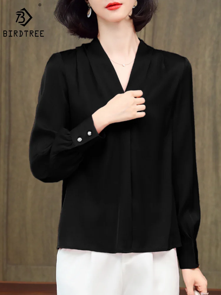 Birdtree 91.8%Real Silk Women's Shirts Elegant Fashion Woman V-neck Long Sleeve Solid Shirt Blouses Spring Autumn Tops T38677QM
Birdtree 91.8%Real Silk Women's Shirts Elegant Fashion Woman V-neck Long Sleeve Solid Shirt Blouses Spring Autumn Tops T38677QM