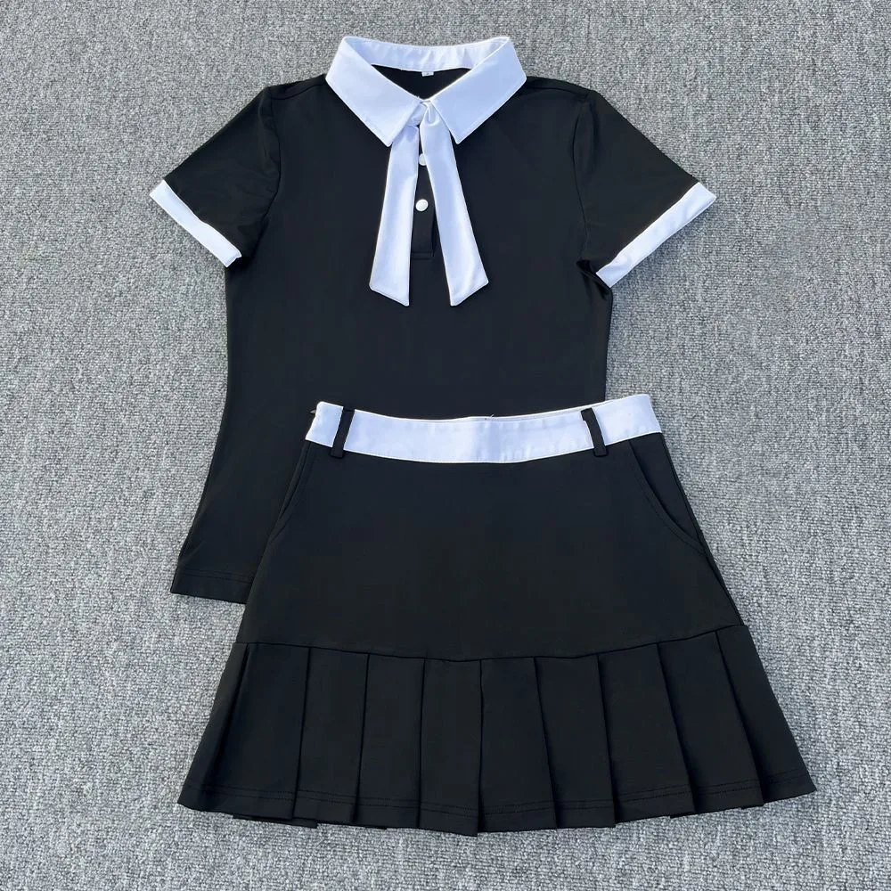 Women's Golf Apparel: New Summer Short-Sleeve Polo Shirt with Color-Blocking, Stylish Bow, and Versatile Sports Set
Women's Golf Apparel: New Summer Short-Sleeve Polo Shirt with Color-Blocking, Stylish Bow, and Versatile Sports Set