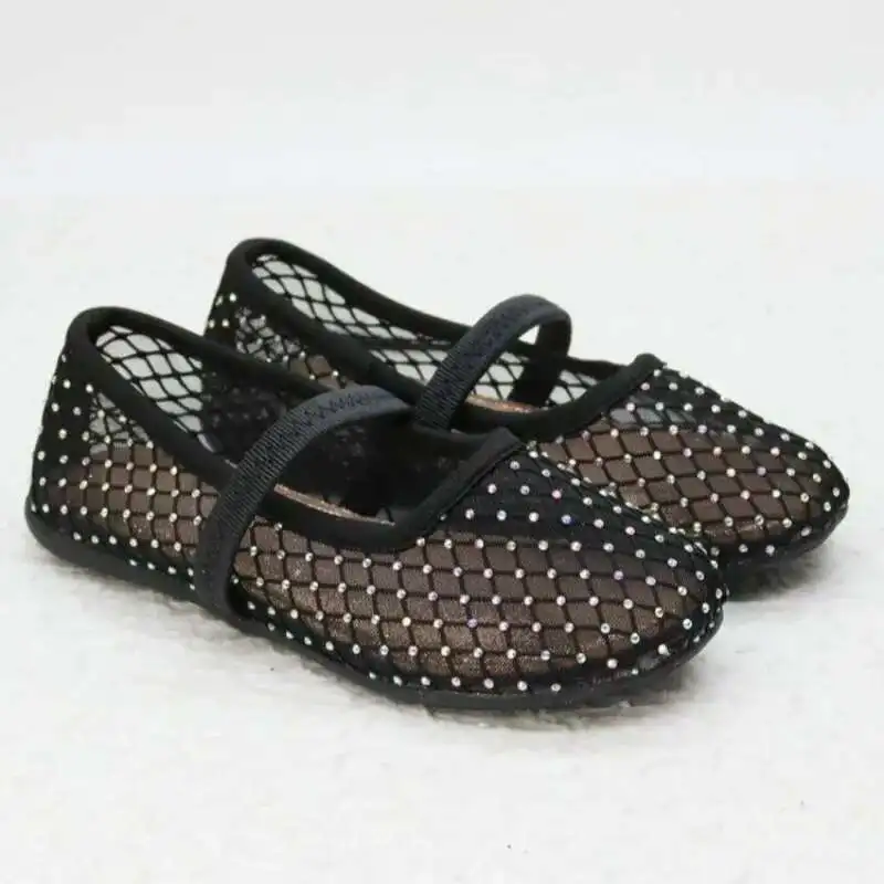 Luxury Lace Mesh Ballet Flat Kid Girls Elegant Brand Design Rhinestones Covered Fishnet Ballerina Shoes Children Dress Zapatos
Luxury Lace Mesh Ballet Flat Kid Girls Elegant Brand Design Rhinestones Covered Fishnet Ballerina Shoes Children Dress Zapatos