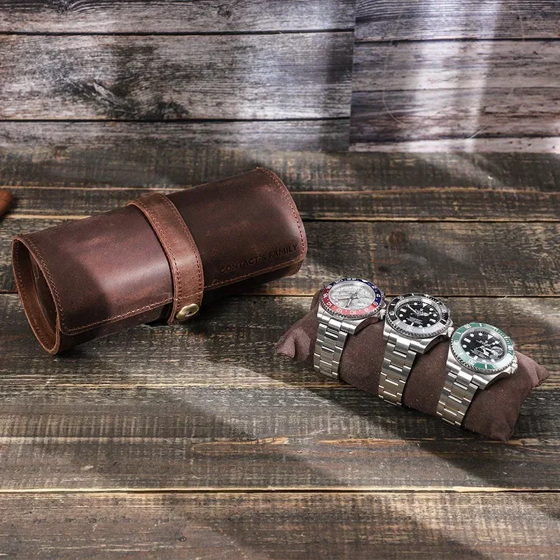 Leather Watch Box Vintage 3 Slot Handmade Watch Case Round Buckle Watches Storage Bag Travel
Leather Watch Box Vintage 3 Slot Handmade Watch Case Round Buckle Watches Storage Bag Travel