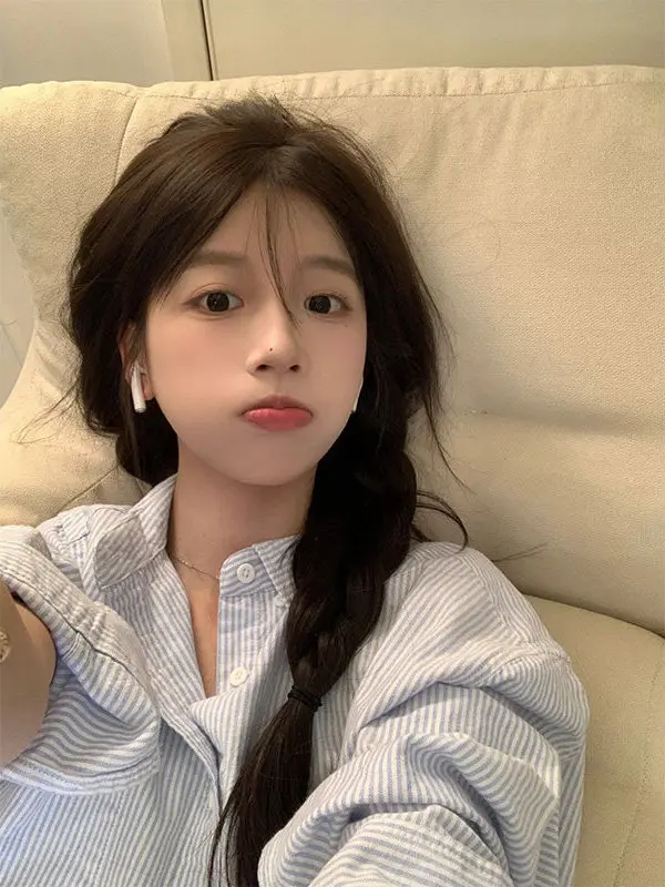 Женская рубашка в японском стиле с длинным рукавом и полосками, весенний топ в расслабленном стиле, из полиэстера, с дизайнерским акцентом
Женская рубашка в японском стиле с длинным рукавом и полосками, весенний топ в расслабленном стиле, из полиэстера, с дизайнерским акцентом