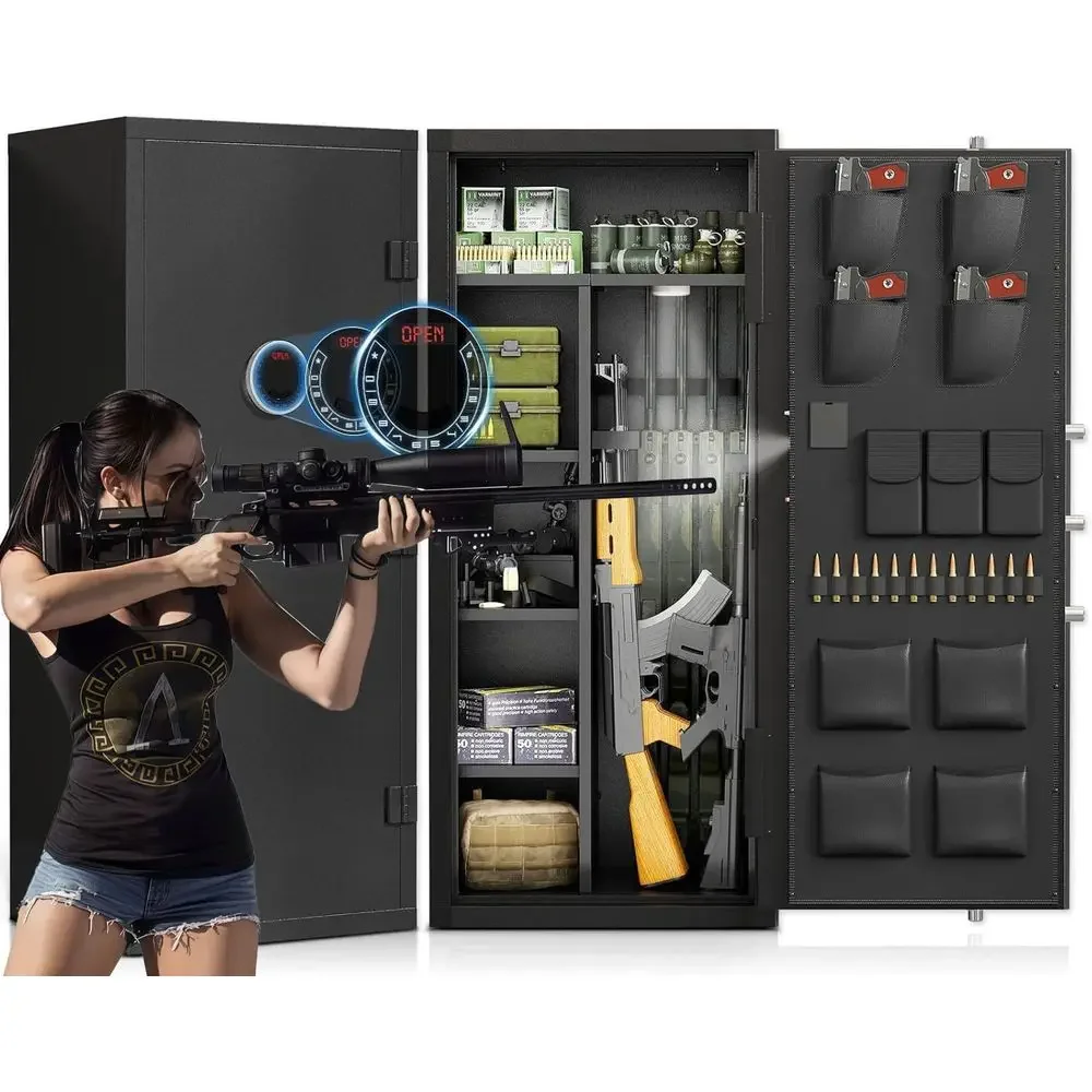 20-25 Capacity Digital Keypad Safe for Firearms and Shotguns with Dual Alarm and Mute Feature, Adjustable Gun Rack
20-25 Capacity Digital Keypad Safe for Firearms and Shotguns with Dual Alarm and Mute Feature, Adjustable Gun Rack